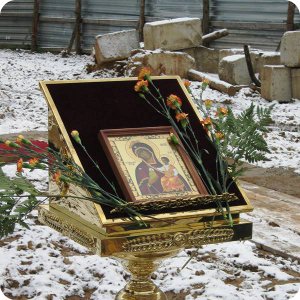фото В поселке Заволжский заложен храм в честь иконы Божией Матери «Тучная Гора»