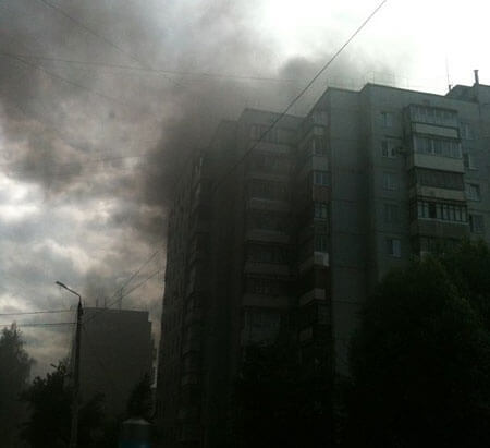 Пожар в Заволжском районе Твери